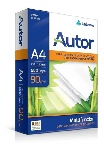 Resma A4 Papel Obra 90gr Multifuncion Marca Autor X500 Hojas