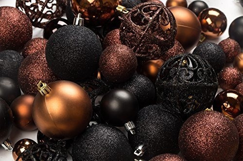 Bolas Para Arbol De Navidad X 100u. Surtido Negro/bronce