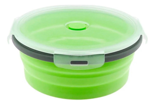 Vianda Contenedor De Silicona Plegable Con Tapa Comida 800ml