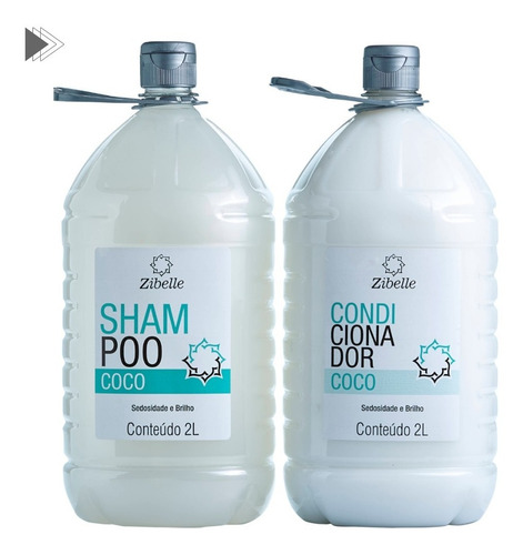 Kit Shampoo + Condi Coco Sedosidade E Maciez 2l Zibelle