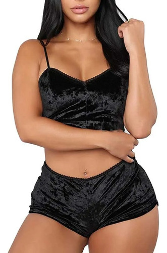 Sexy Pijama Ropa Para Dormir Terciopelo Conjunto 2 Piezas