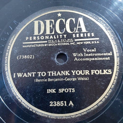 Pasta Ink Spots Decca C173