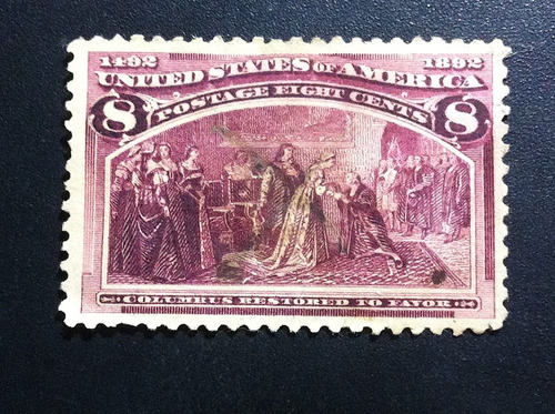 Timbre Postal E U A Estampilla Colón 8¢ 1892