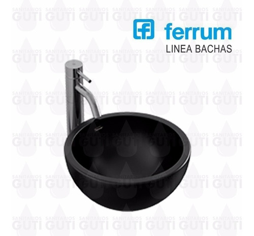Bacha Ferrum Persis Negro Apoyo Baño Porcelana Sanitaria