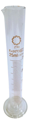 Probeta Graduada De 25ml De Vidrio Con Base Redonda
