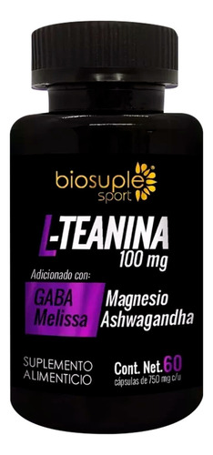 Suplemento Alimenticio L-teanina + Vitaminas 60 Caps 750mg Sabor Sin Sabor