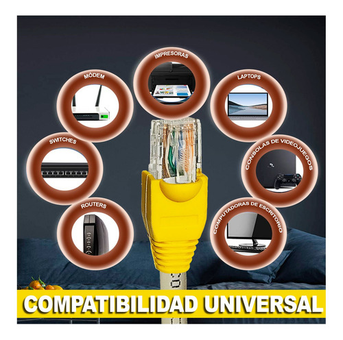 Cable De Internet Cat 6 Utp Cobre Puro 20mts Gris Satra