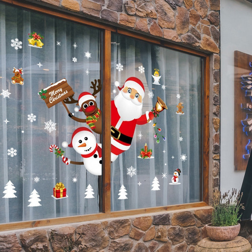 W Vitrine Da Loja Adesivos Decoração Natal