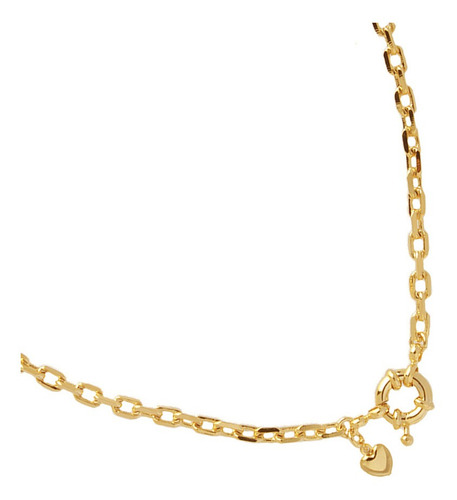 Choker Cartier Coração Fecho Boia Folheado Ouro 18k Cor Dourado