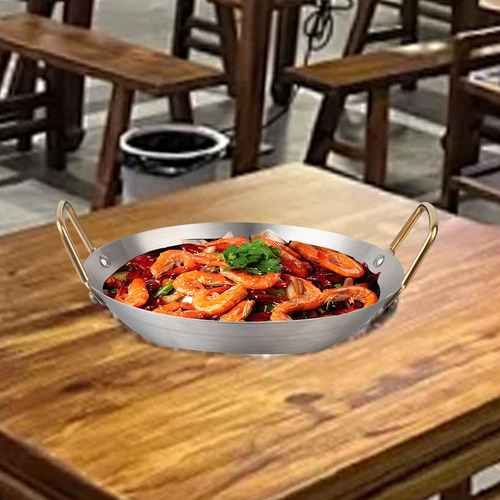Panela Wok De Aço Inoxidável Para Fritar E Cozinhar 24 Cm