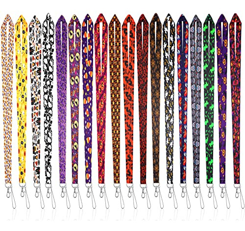 18 Pcs Halloween Holiday Lanyards For Id Badges Teacher...