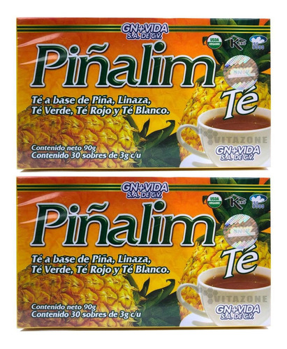 Imagen 1 de 5 de Piñalim 30 Sobres Gn+v (2 Cajas)