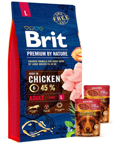 Comida Perro Brit Premium Adulto 3 Kg+regalo