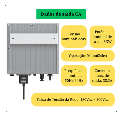 Inversor Solar On Grid Deye Sun-8kw-220v C/wifi Integrado