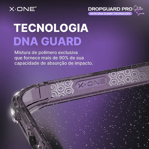 Capa Dropguard X-one Glitter Brilhos Para iPhone 15 Pro Max