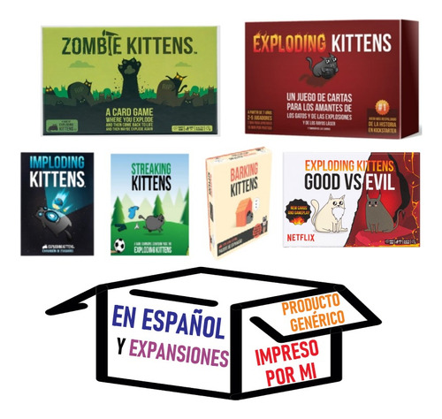 Exploding Kittens Good Evil Zombie Con Expansiones Español