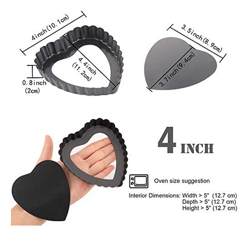 Juego De 6 Moldes Para Mini Tartas De 4 Pulgadas En Forma De