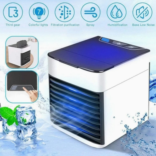 Ventilador Mini Aire Acondicionado Split Cooler Personal 14.5 Cm Blanco Negro Plastic