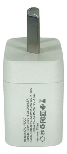 Adaptador Carga Rapida Doble Puerto Cargador Usb + Usb-c Blanco