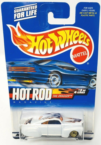 2000 Hot Wheels Mainline #239 Tail Dragger Blue 3-SP 1941 Ford Coupe 1/64 Loose