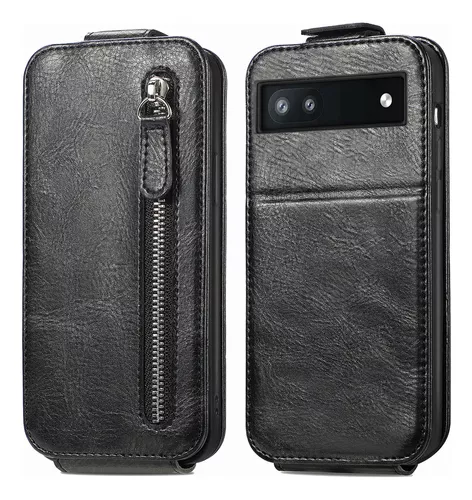 Para Google Pixel 6A Funda de cuero con tapa vertical para