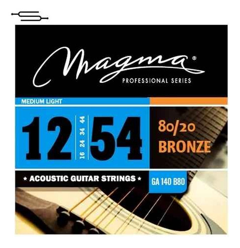 Cuerdas Guitarra Acustica 012 -054 Encordado Magma Ga140b80