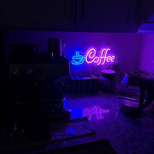Letrero De Café Led Neón Luminoso Led Anuncio Decoración Luz