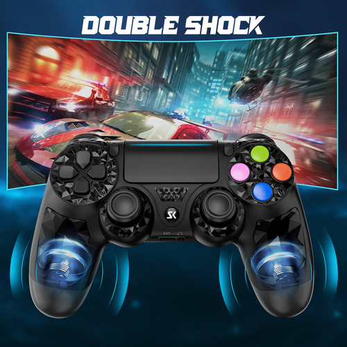 2 Pcs Control Inalámbricos Bluetooth Para Ps4 Blanco Y Negro