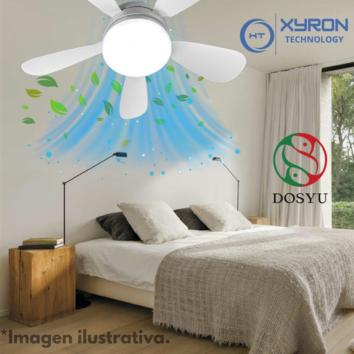 Abanico Ventilador Foco Techo Aspas Interiores Blanco
