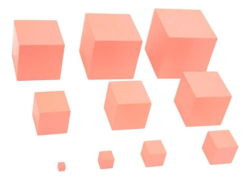 Cubo De Madeira Blocos De Construção Montessori Material