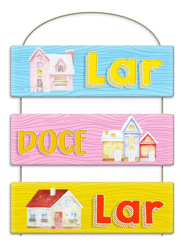 Tabla colgante con cuerda con frase motivacional Home Sweet Home