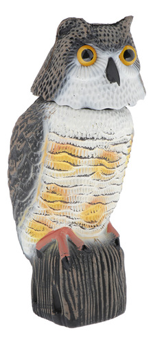 Vivid Owl Decoy Animal Statue Pigeon Scarer Garden Una