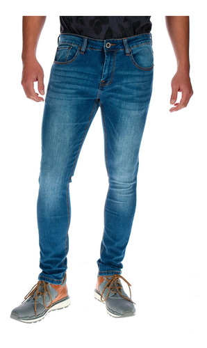 Jeans Hombre Ninety Eight Skinny Azul Cat