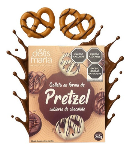 Galletas Pretzel Cubiertas De Chocolate Delis De María 240 G