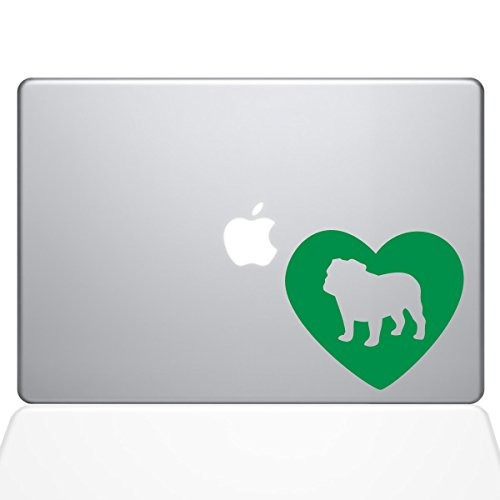 The Decal Guru Heart Bulldog Macbook Decal Vinyl Sticker