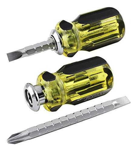 Ldexin 2 Destornilladores Rechonchos, Extremo Doble Y Longit