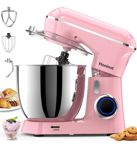 Batidora De Pie 6.5 Gal 10 Vel Inclinable, 3 En 1 Con Tazón,