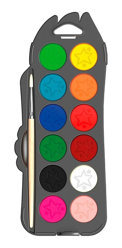 Acuarela Maped Super Heroes X 12 Colores + Pincel Educando Color Multicolor