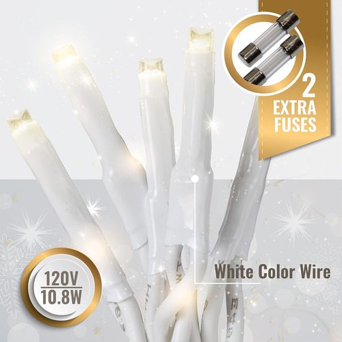Luces Navideñas De Aurio Icicle Al Aire Libre, 12.3ft 135 Le