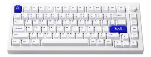 Teclado Mec Nico Akko Mod007 Pc azul sobre blanco Akko Piano Color blanco Idioma ABNT