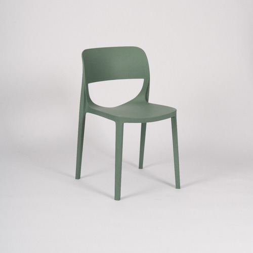 Silla Apilable Smile Cocina Comedor Jardin Quincho Color Verde Oscuro