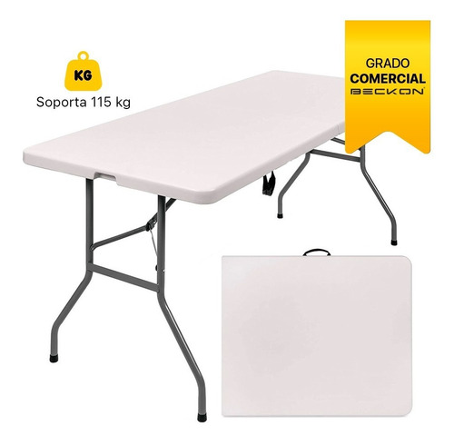 Imagen 1 de 10 de Mesa Plegable Hdpe Exterior Grado Comercial Beckon 1.8m