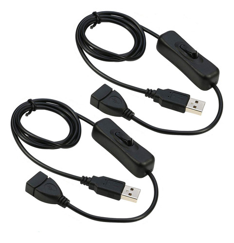 Dfsucces Cable De Extensin Usb 2 Piezas Con Interruptor De E