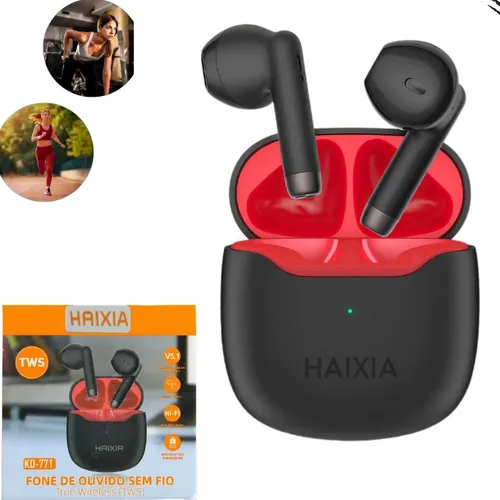 Fone De Ouvido HAIXIA Sem Fio Tws Bluetooth 5.1 Cor Preto Cancela...