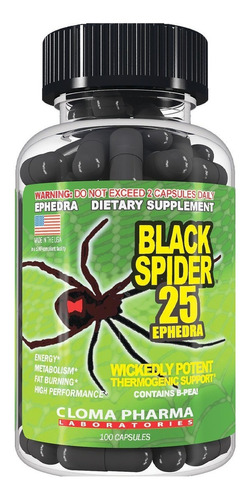 Cloma Pharma Black Spider 100 Cápsulas Sf Tg4 Sabor Sin sabor