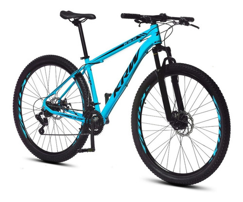 Bicicleta aro 29 KRW S60  Mountain Bike 24 velocidads câmbios Shimano Freio a Disco Suspensão dianteira Azul e Preto Tamanho quadro 21