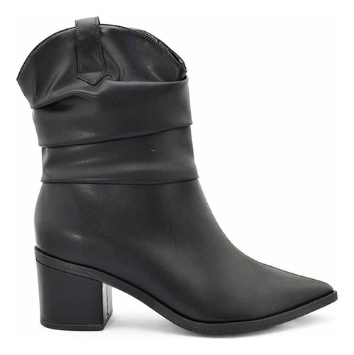Botas Texanas Mujer Taco Medio Punta Fina Hebilla Elegantes