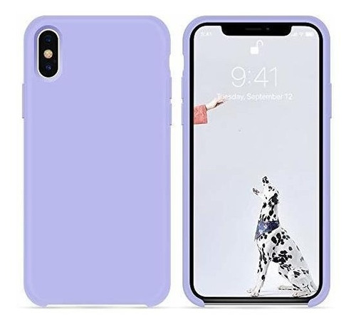 Funda Compatible Con iPhone X Silicona Color Lila Claro