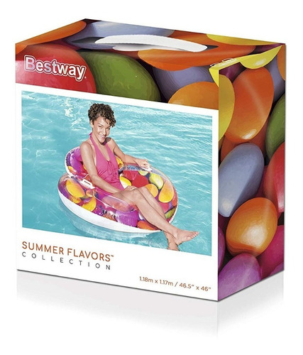 Imagen 3 de 10 de Inflable Dona Candy Bestway 43186 Salvavidas Flotador Educan