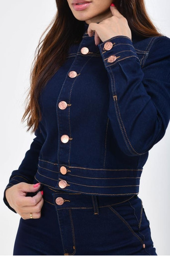 Lindo Conjunto Calça Flare Mais Jaqueta Jeans Moda Feminina